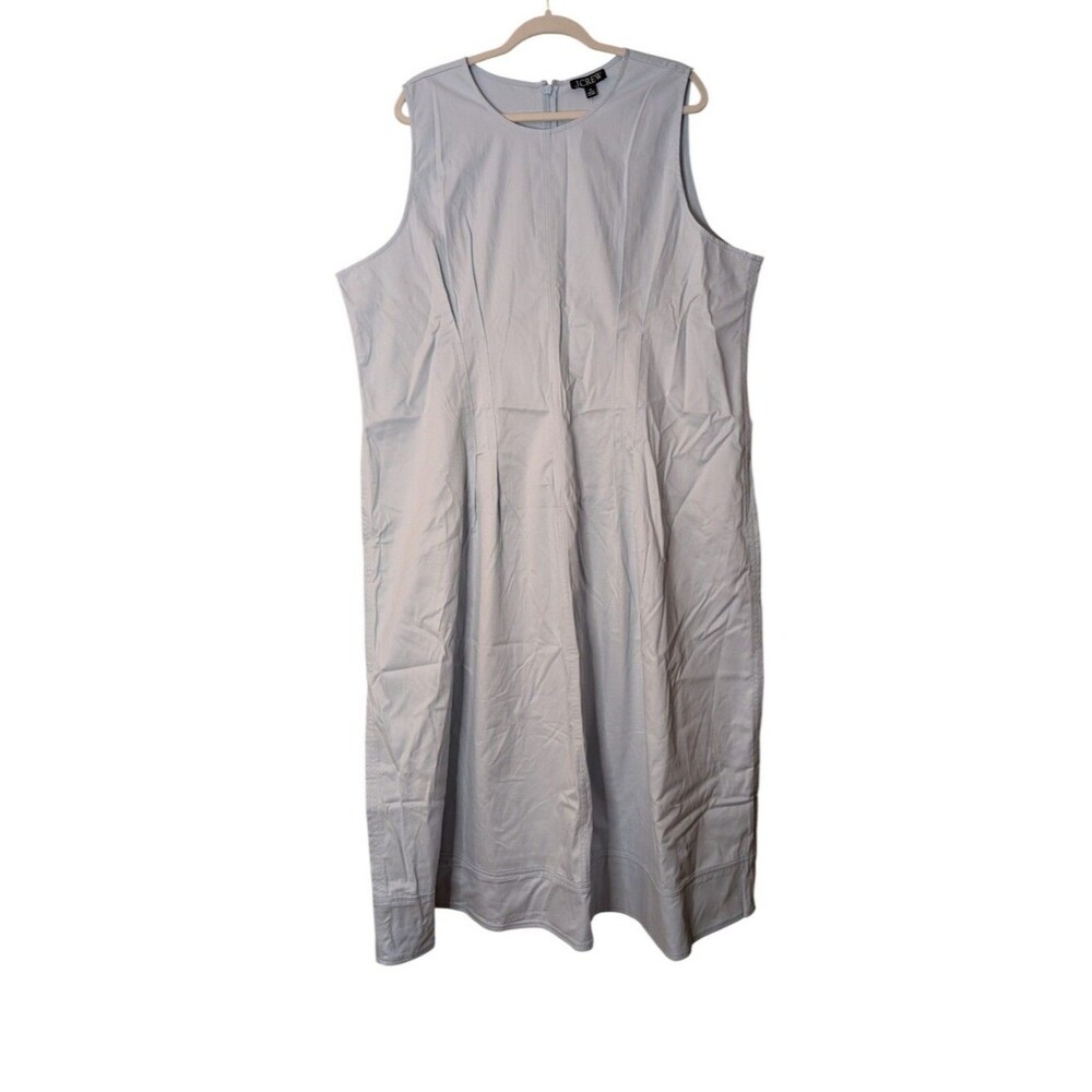NWT J. Crew Nadia Pintuck Midi Dress Stretch Twill Light Blue CD361 classic 24